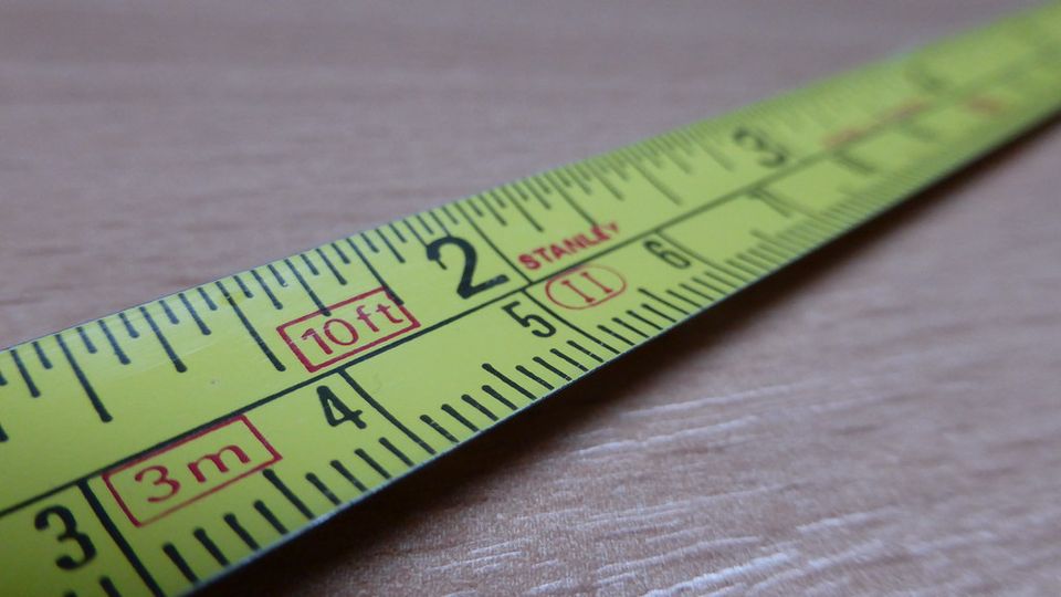 Close-up of a green measuring tape